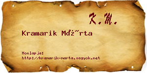 Kramarik Márta névjegykártya