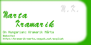 marta kramarik business card
