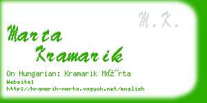 marta kramarik business card